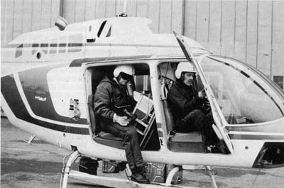 The helicopter and the infrared camera used for searching missing persons.
