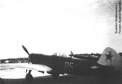 A Yak-9 fighter at Malmi Airport, photographed in secret at risk of trouble during the days of the Control Commission.